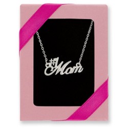 #1 Mom Silver Necklace